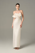 Seraphine Taffeta Bandeau Floral Embellished Maxi Dress