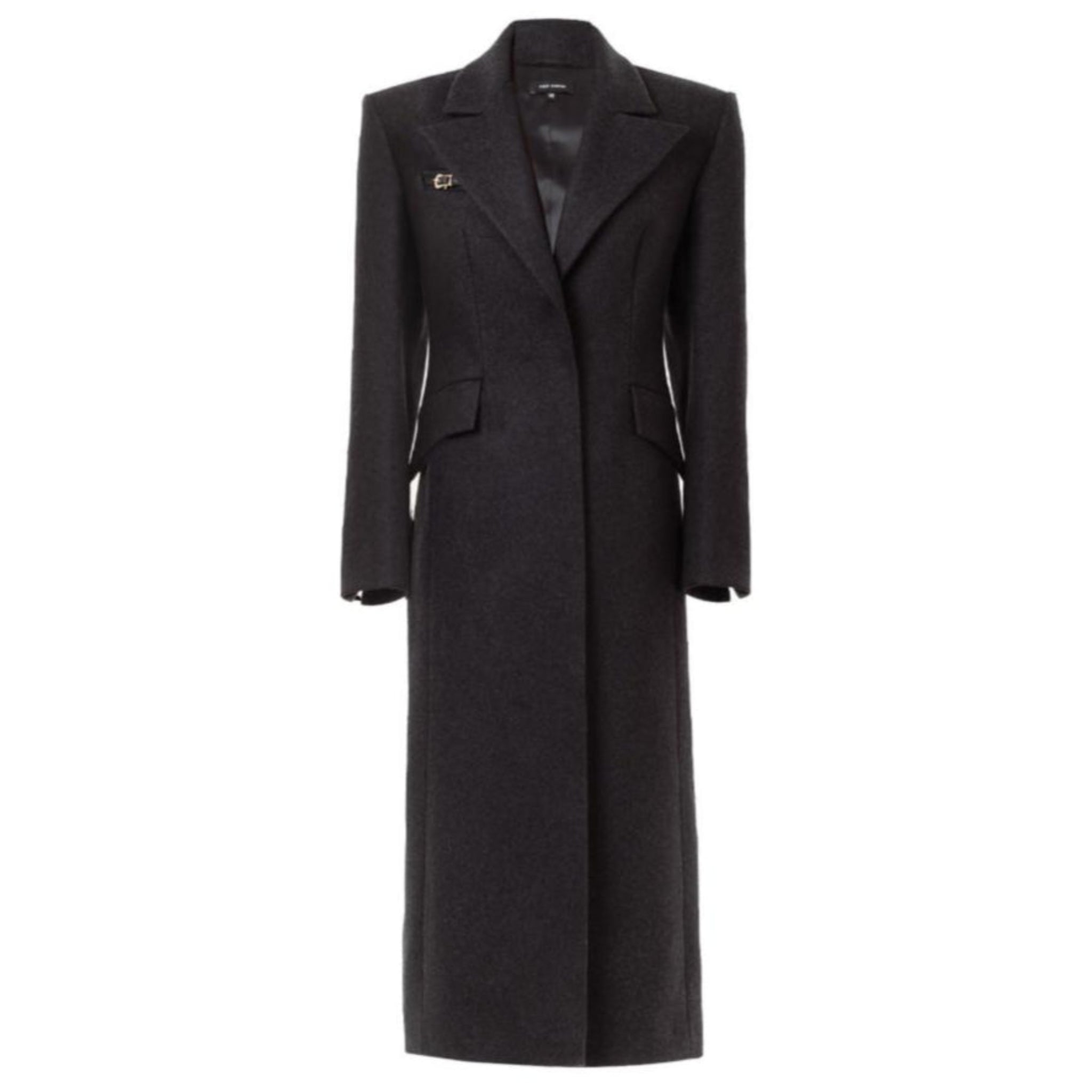 Wool Coat with Gold Accents