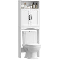 3-Tier Over Toilet Storage Cabinet with Soft-Close Doors, Space Saver, White