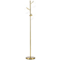 3 Light Floor Lamp with Globe Lampshades, 10.75"x10.75"x66.5", Gold