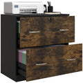 2-Drawer Lateral Filing Cabinet with Lock & Hanging Bar for Letter Size, Rustic Brown