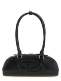 Diesel Snake-Embossed Leather Shoulder Bag — Black