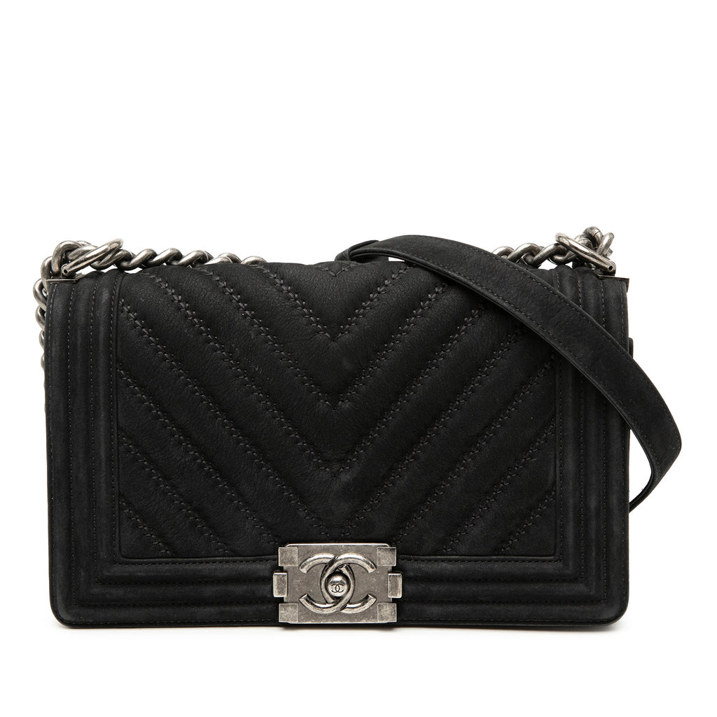 Old Medium Chevron Suede Boy Flap