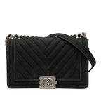 Old Medium Chevron Suede Boy Flap