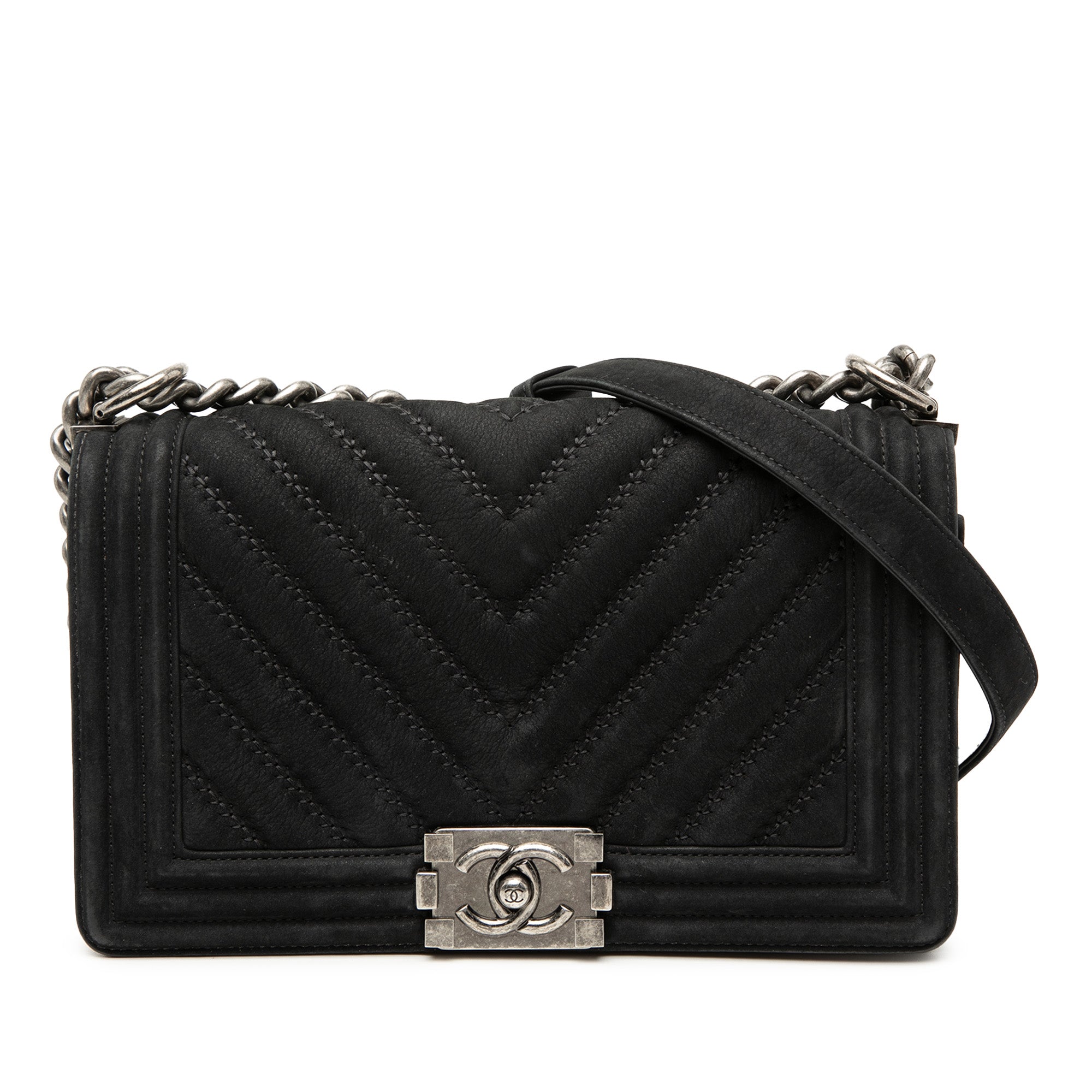 Old Medium Chevron Suede Boy Flap