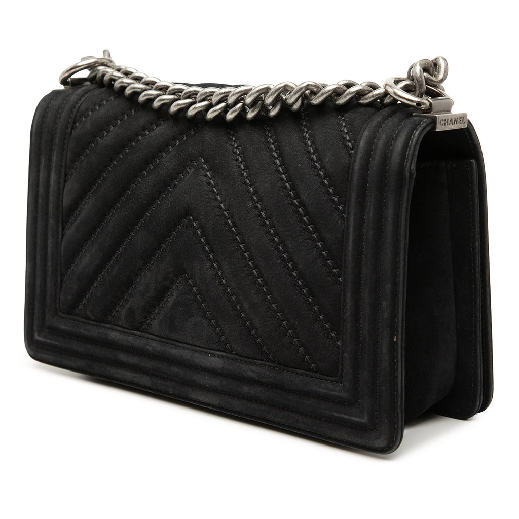 Old Medium Chevron Suede Boy Flap