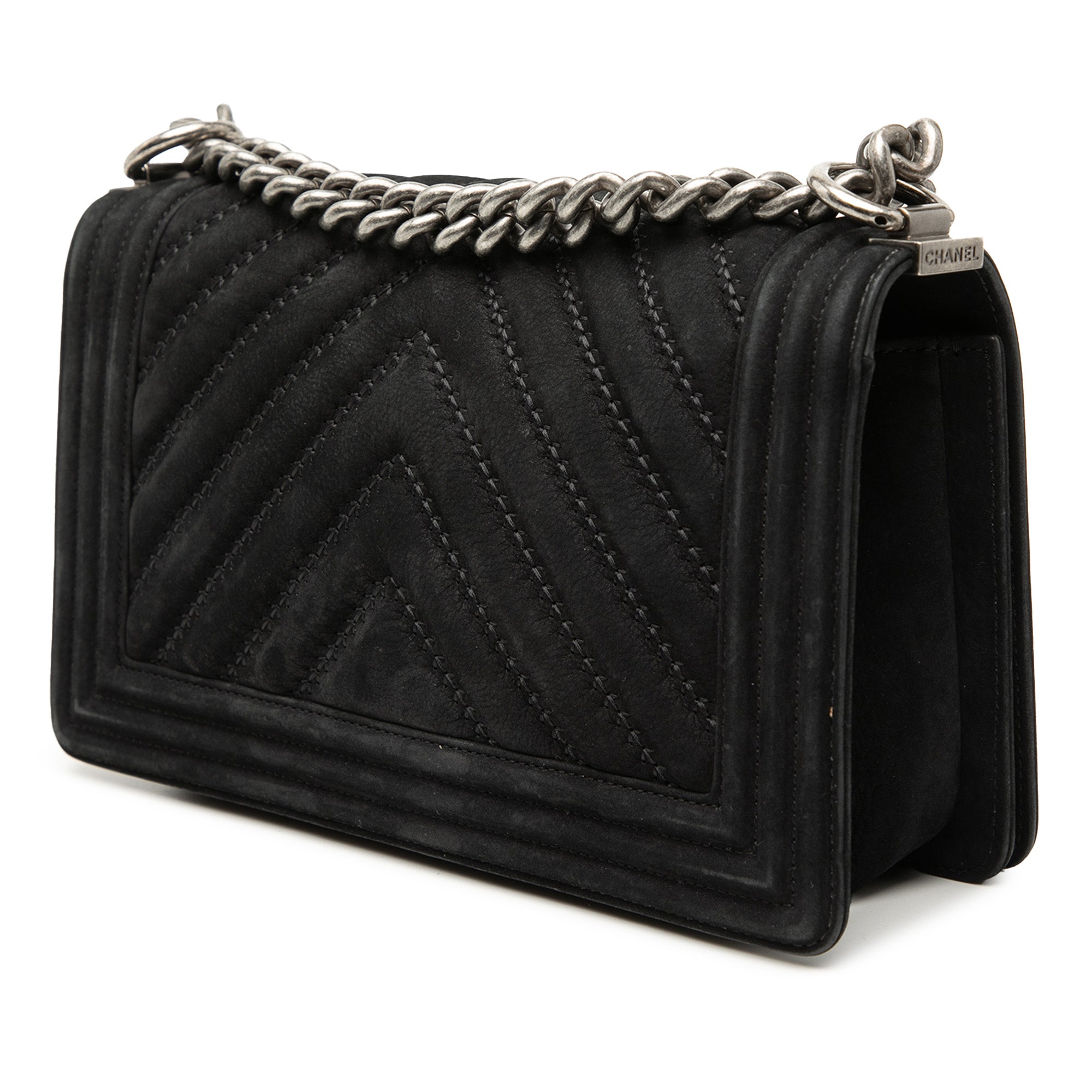 Old Medium Chevron Suede Boy Flap