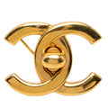 CC Gold Plated Turn Lock Brooch