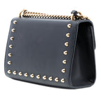 Small Pearl Studded Leather Padlock Crossbody