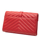 Small Chevron Calfskin Monogram Envelope Bag