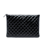 Large Quilted Patent O Case Clutch