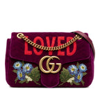 Large GG Marmont Embroidered Matelasse Velvet Loved Flap Crossbody