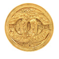 CC Gold Plated Medallion Pin Brooch