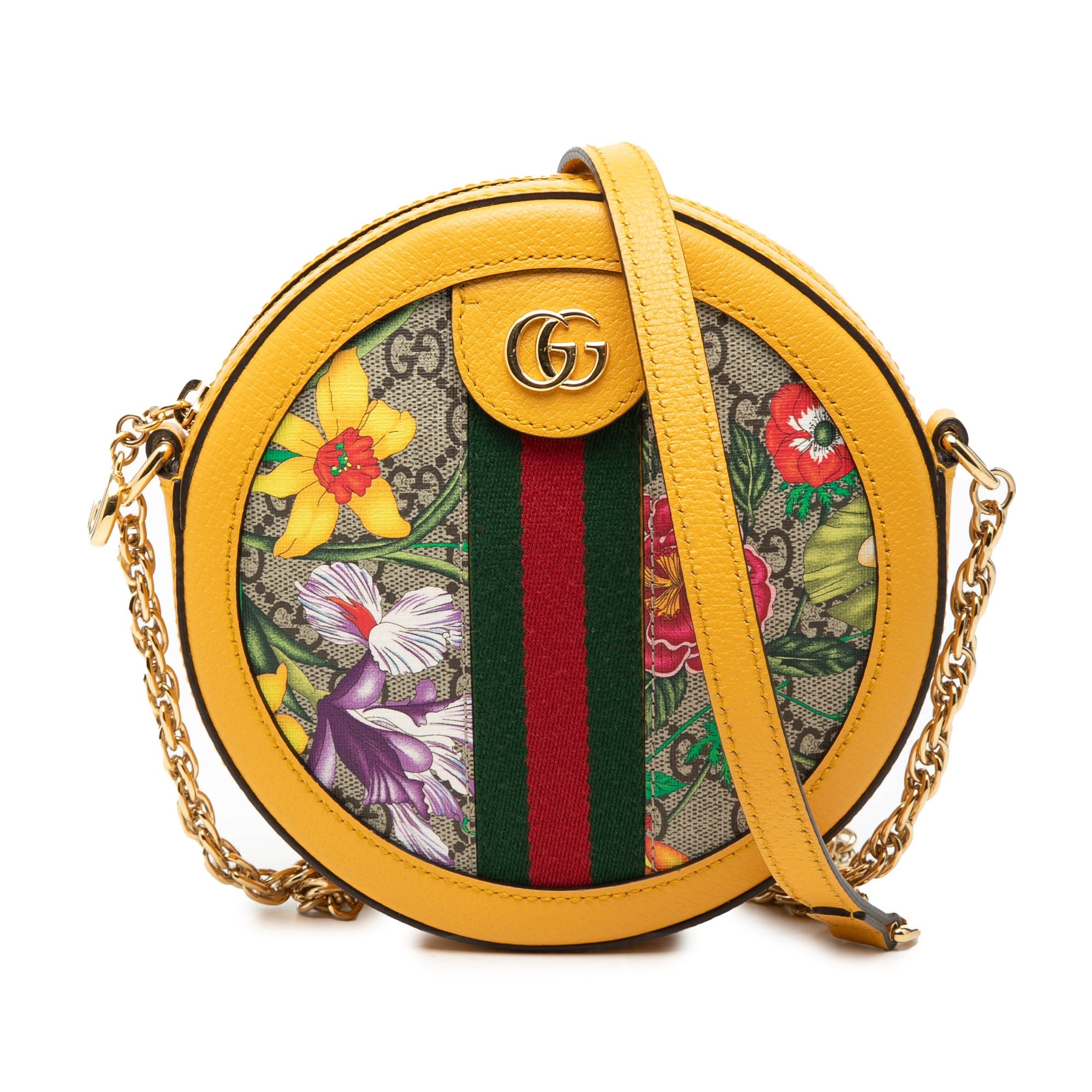 Mini GG Supreme Flora Ophidia Round Crossbody