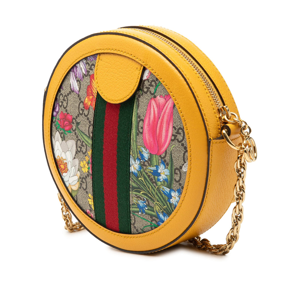 Mini GG Supreme Flora Ophidia Round Crossbody
