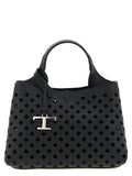 Tod's Openwork Leather Handbag — Black