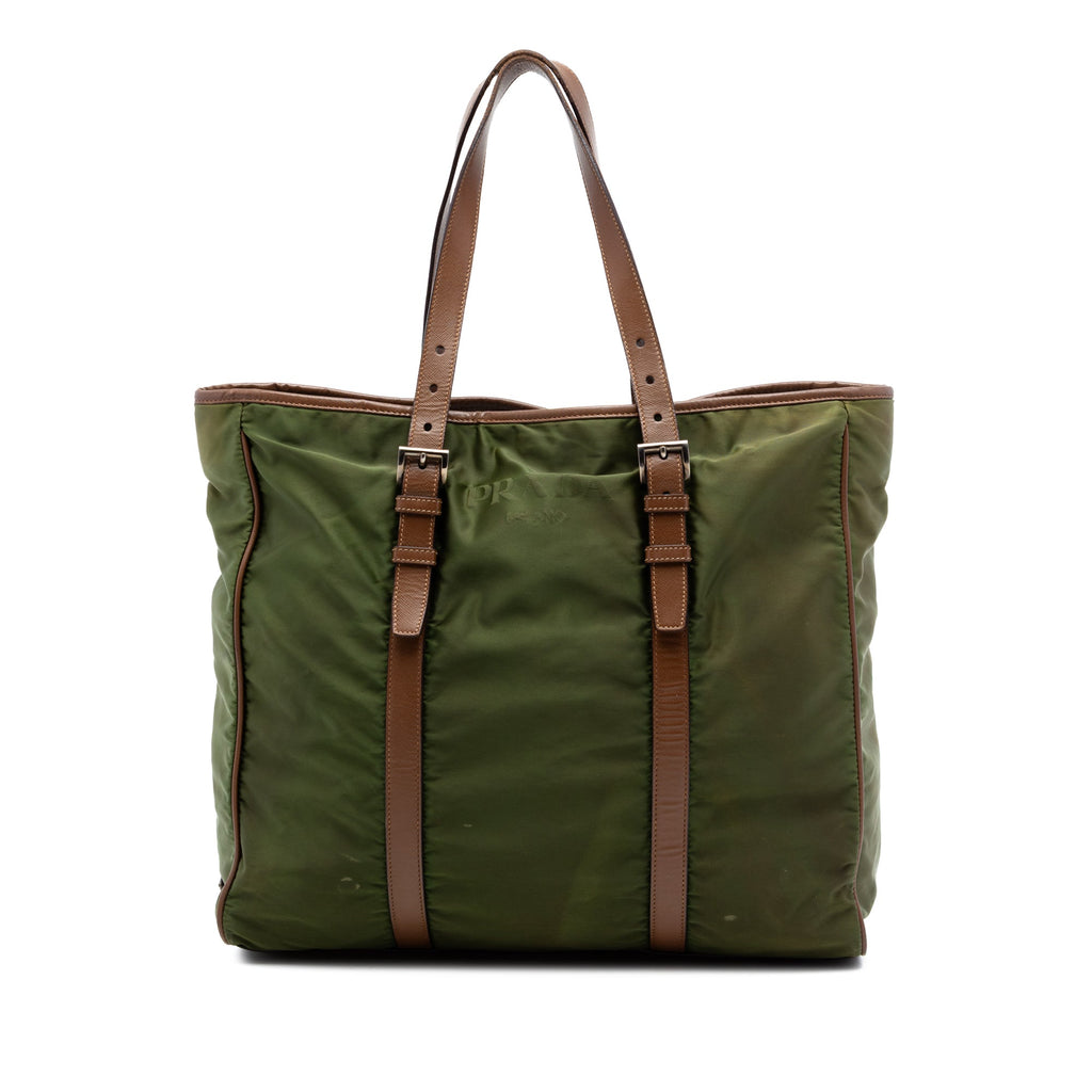 Leather Trimmed Tessuto Tote