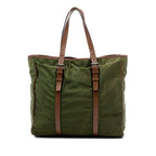 Leather Trimmed Tessuto Tote