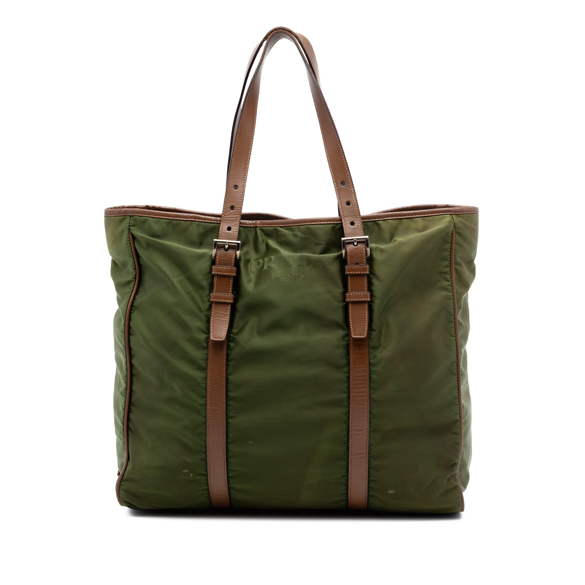 Leather Trimmed Tessuto Tote
