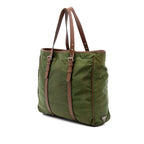 Leather Trimmed Tessuto Tote