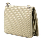 Satin Intrecciato Flap Shoulder Bag