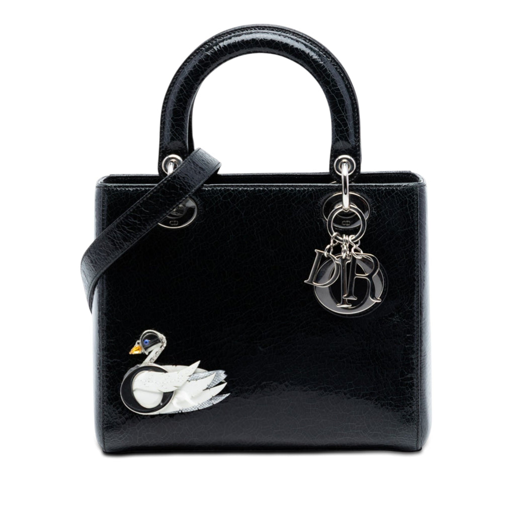 Medium Ceramic Effect Deerskin Jeweled Swan Lady Dior