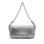 Metallic Glazed Calfskin Perforated Rodeo Drive Flap