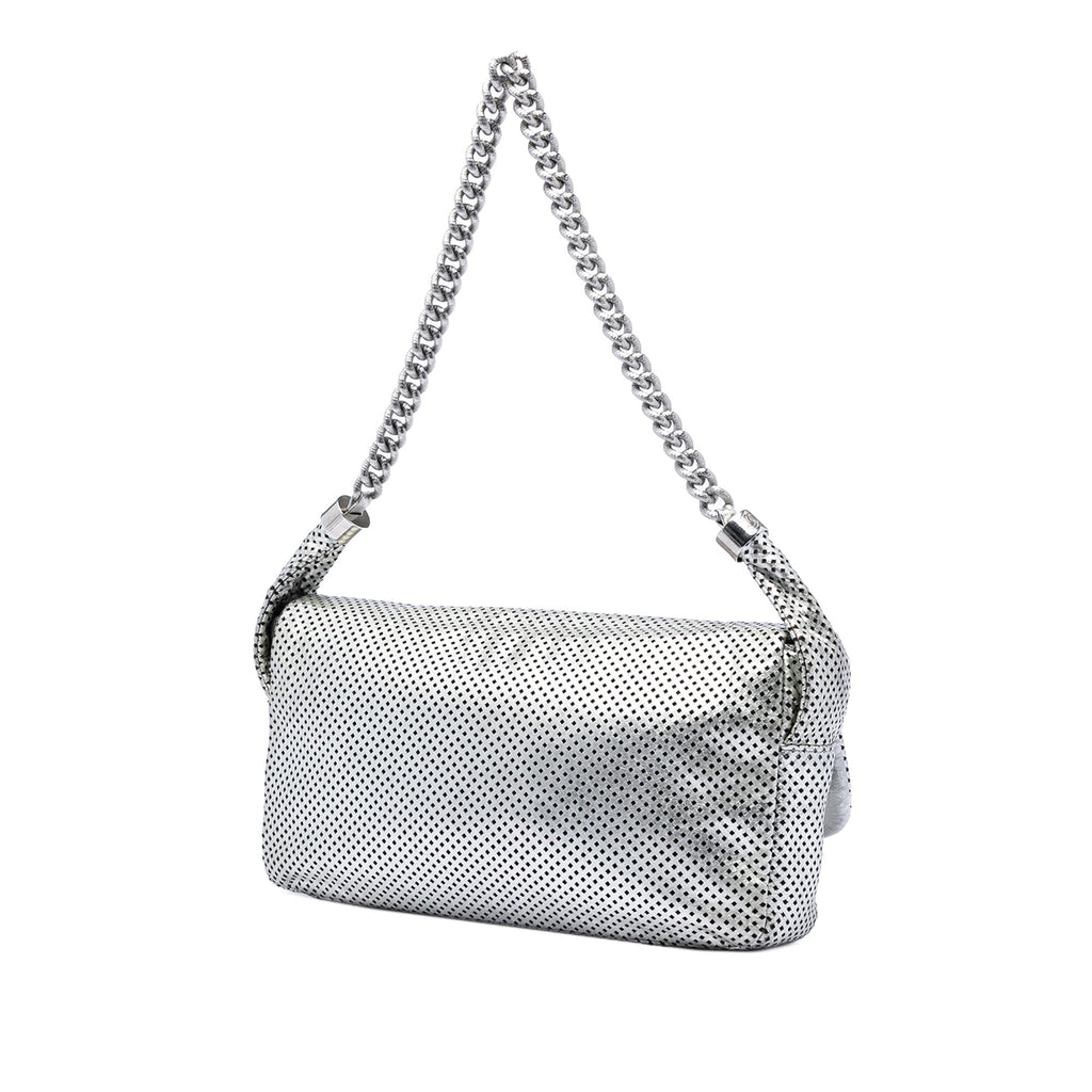 Metallic Glazed Calfskin Perforated Rodeo Drive Flap