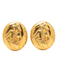Gold Plated Mademoiselle Logo Clip On Earrings