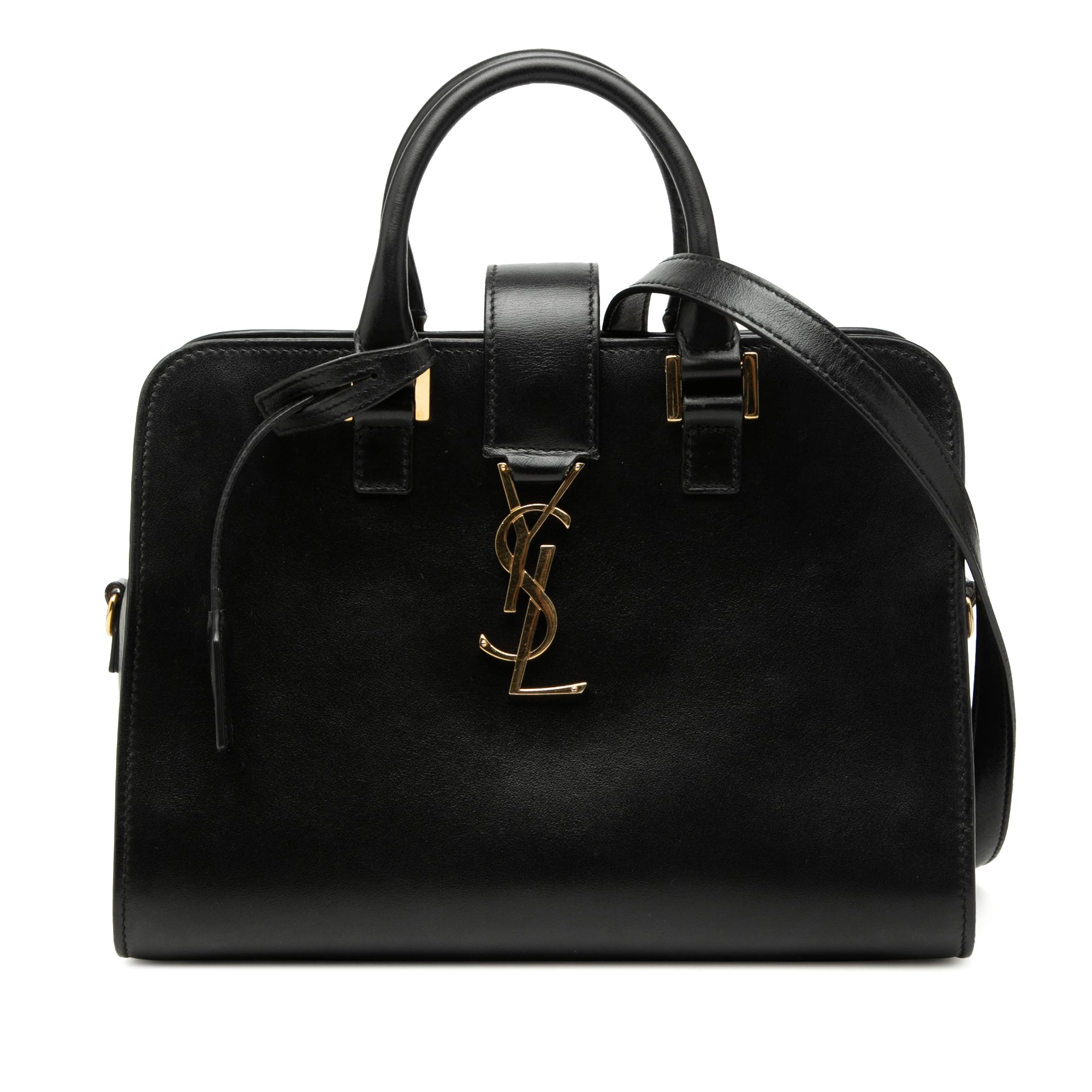 Baby Leather Monogram Cabas Satchel
