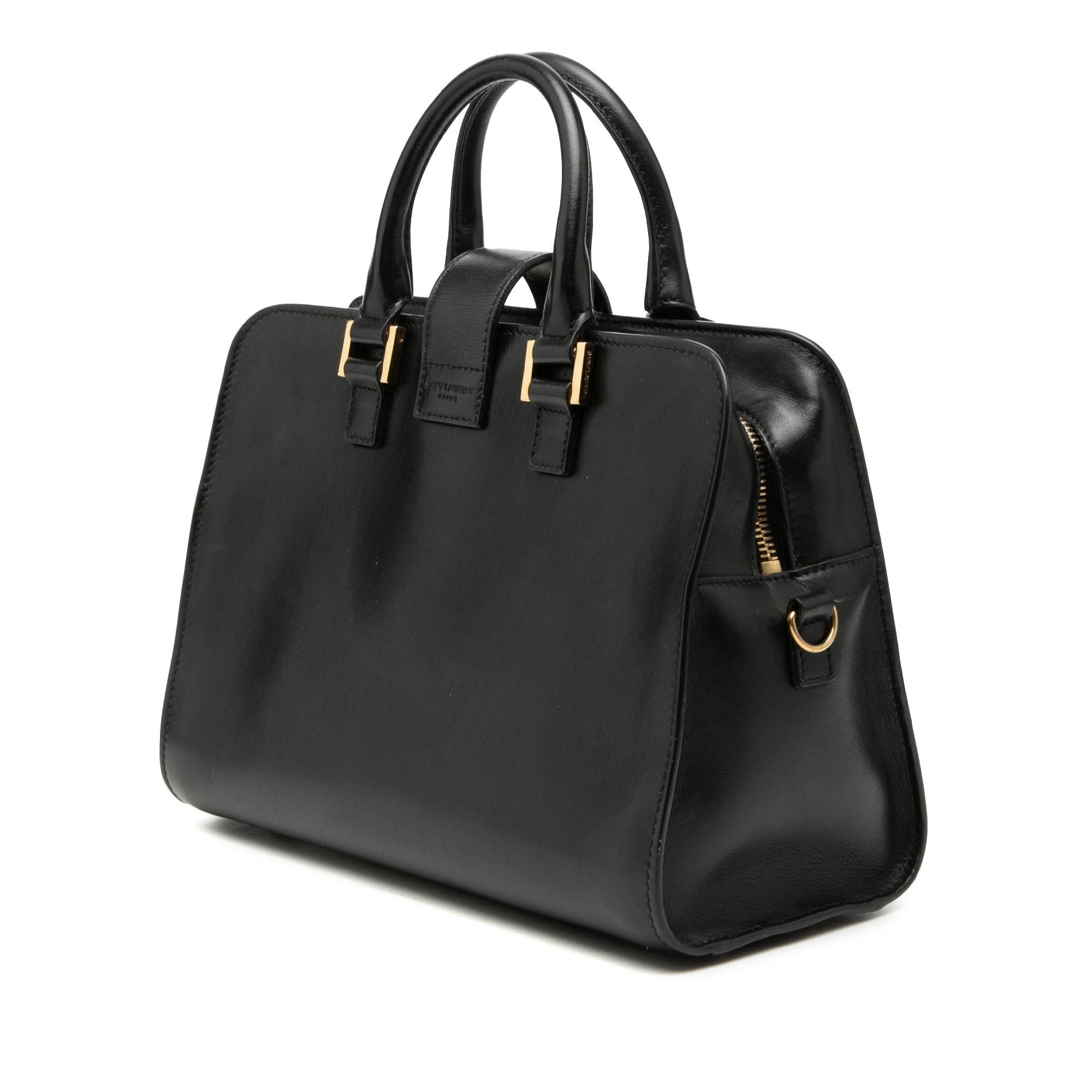 Baby Leather Monogram Cabas Satchel