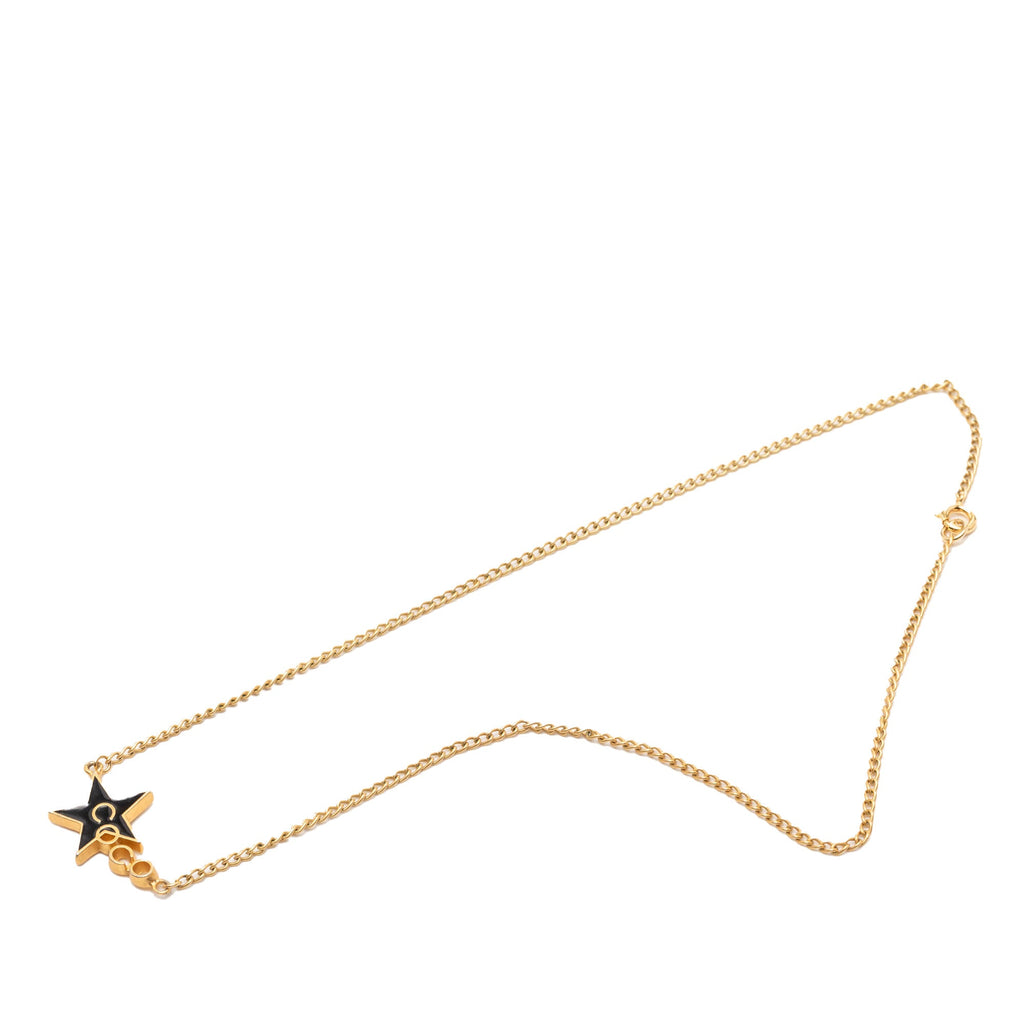 Gold Plated Enamel Coco Star Pendant Necklace