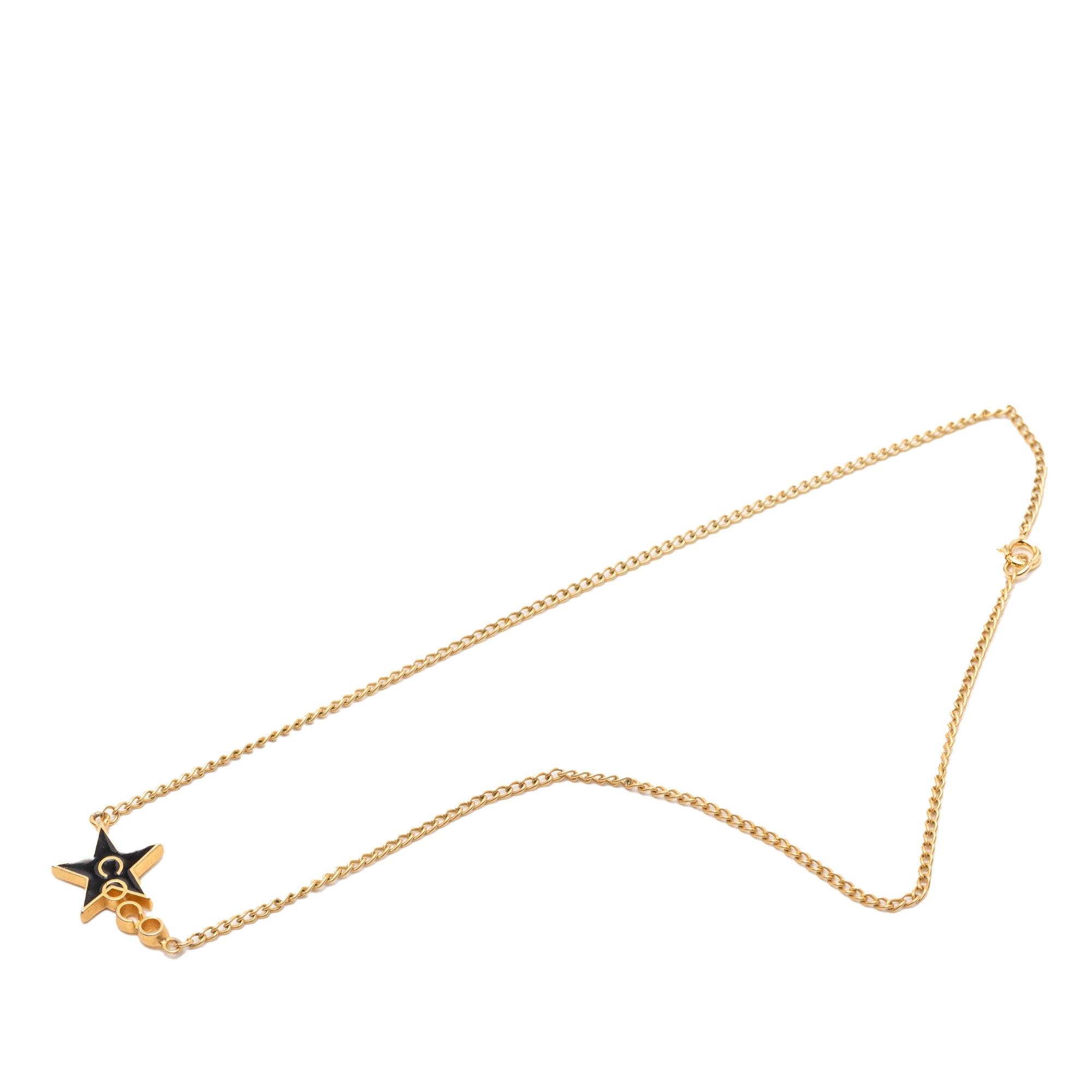 Gold Plated Enamel Coco Star Pendant Necklace