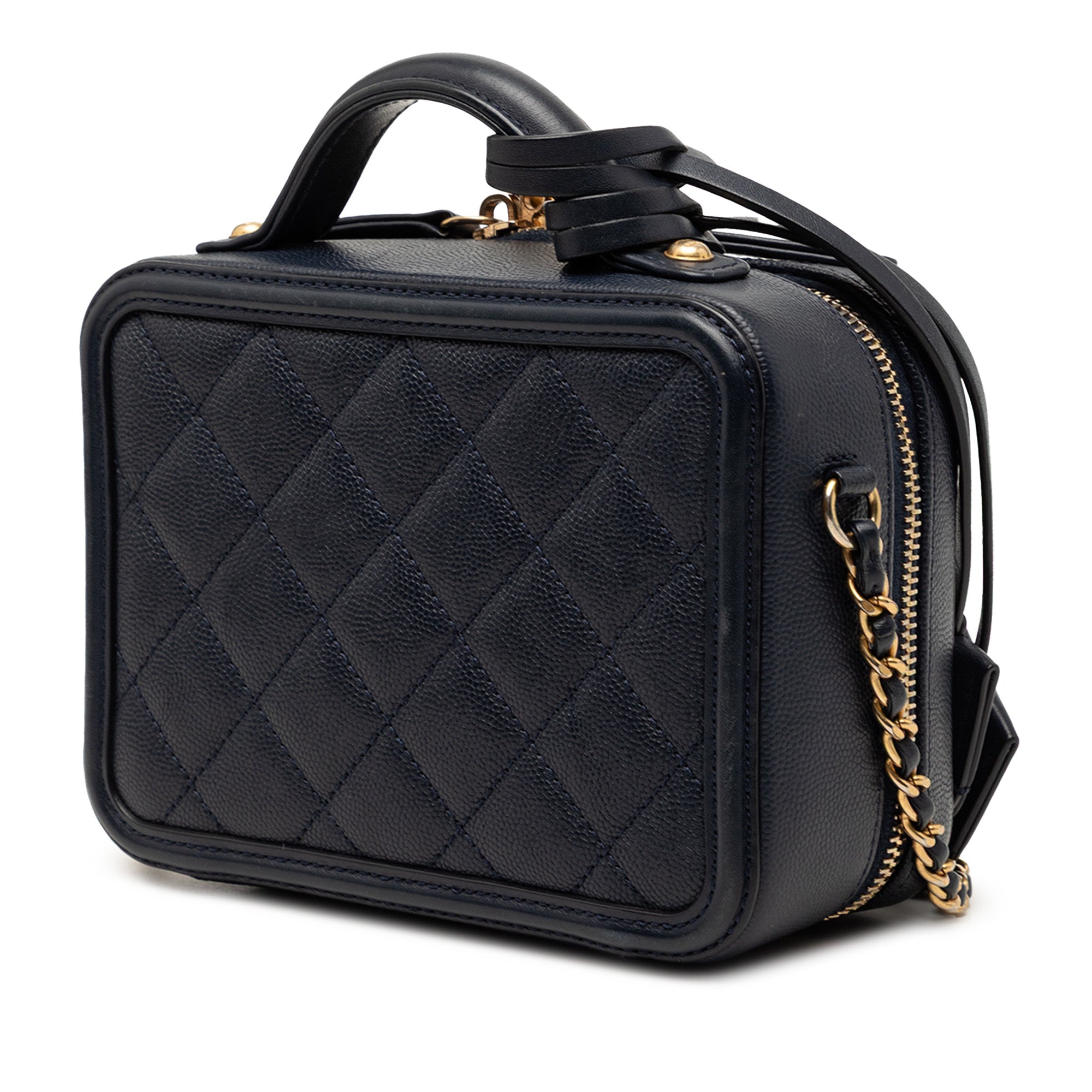 Small Caviar CC Filigree Vanity Case