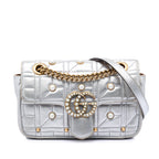 Small Pearly GG Marmont Pearl Studded Matelasse Leather Shoulder Bag