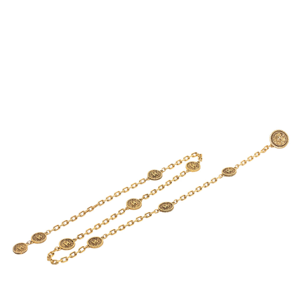 Gold Plated CC Medallion Chain Belt