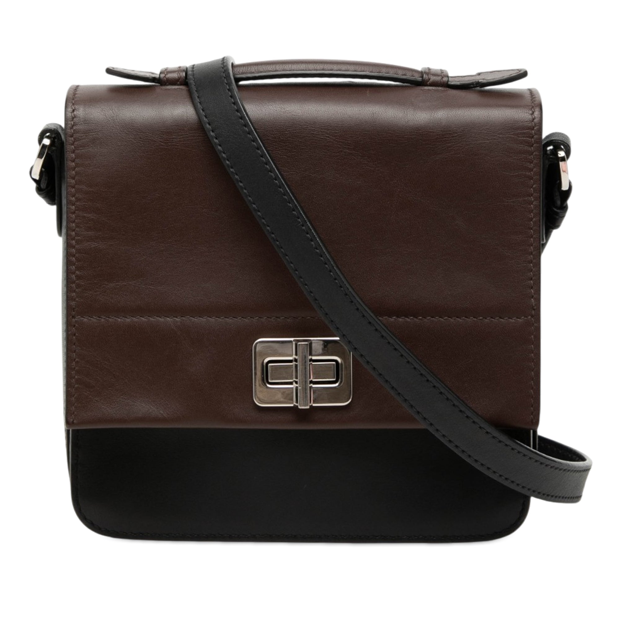 Bicolor City Calf Satchel