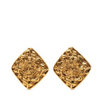 CC Gold Plated Diamond Clip On Earrings