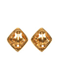 CC Gold Plated Diamond Clip On Earrings
