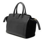 Baby Suede Trimmed Leather Downtown Cabas Satchel