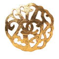 CC Gold Plated Filigree Brooch