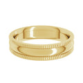 5mm Men's Comfort Fit Wide Milgrain Wedding Band