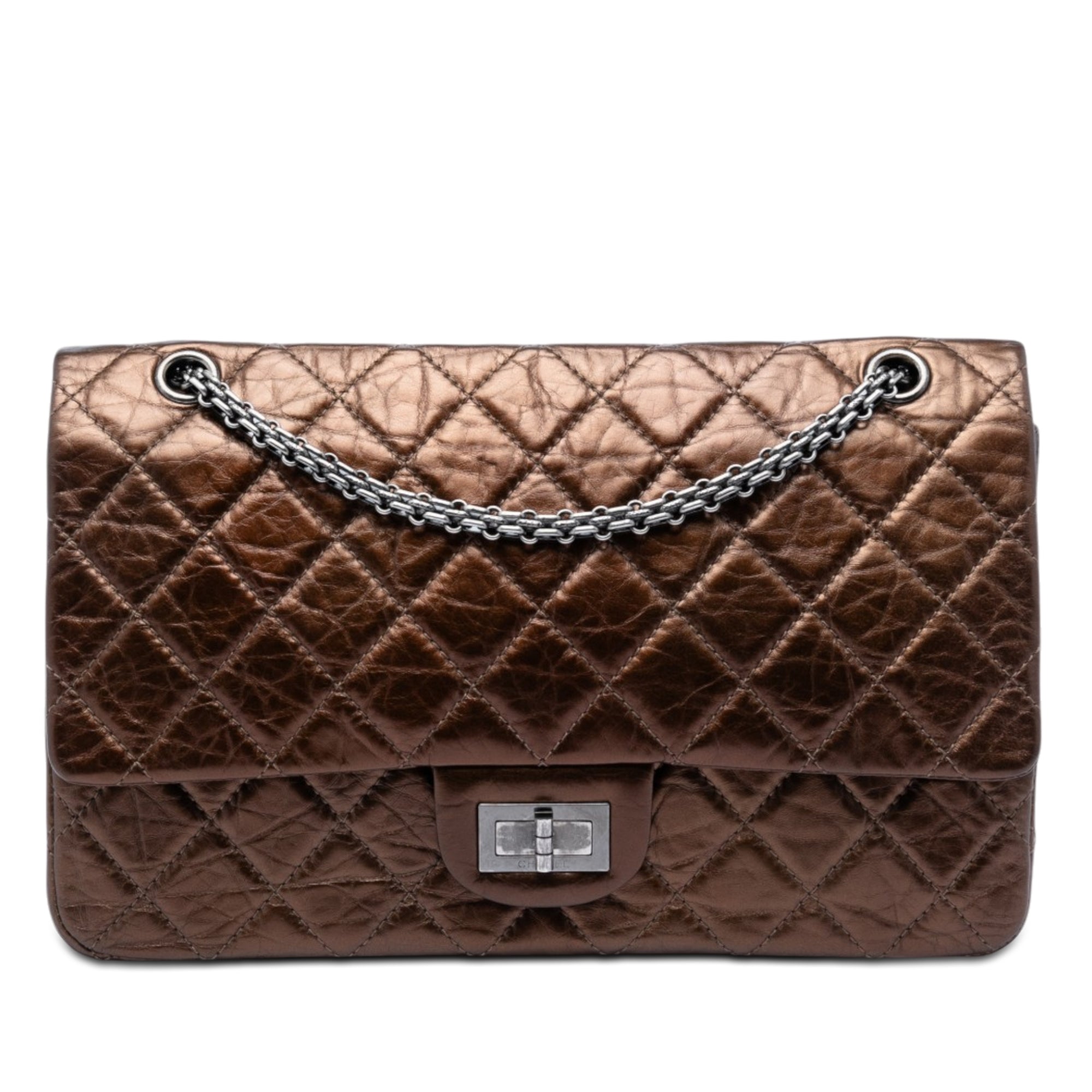 Metallic Aged Calfskin Reissue 2.55 Single Flap 227