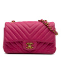Mini Rectangular Classic Chevron Lambskin Single Flap