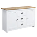 Kitchen Sideboard with 3 Drawers & Adjustable Shelves, White