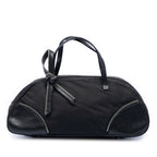 Nylon and Calfskin Bow Handbag