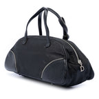 Nylon and Calfskin Bow Handbag
