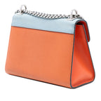 Bicolor Saffiano Cuir Monochrome Robot Patches Envelope Chain Flap