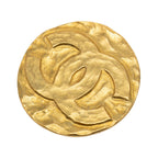 CC Gold Plated Round Brooch