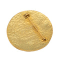 CC Gold Plated Round Brooch